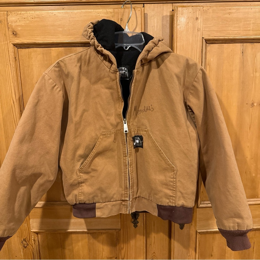 youth Polar King by Key outdoor quilted lined coat, brown, m 8-10